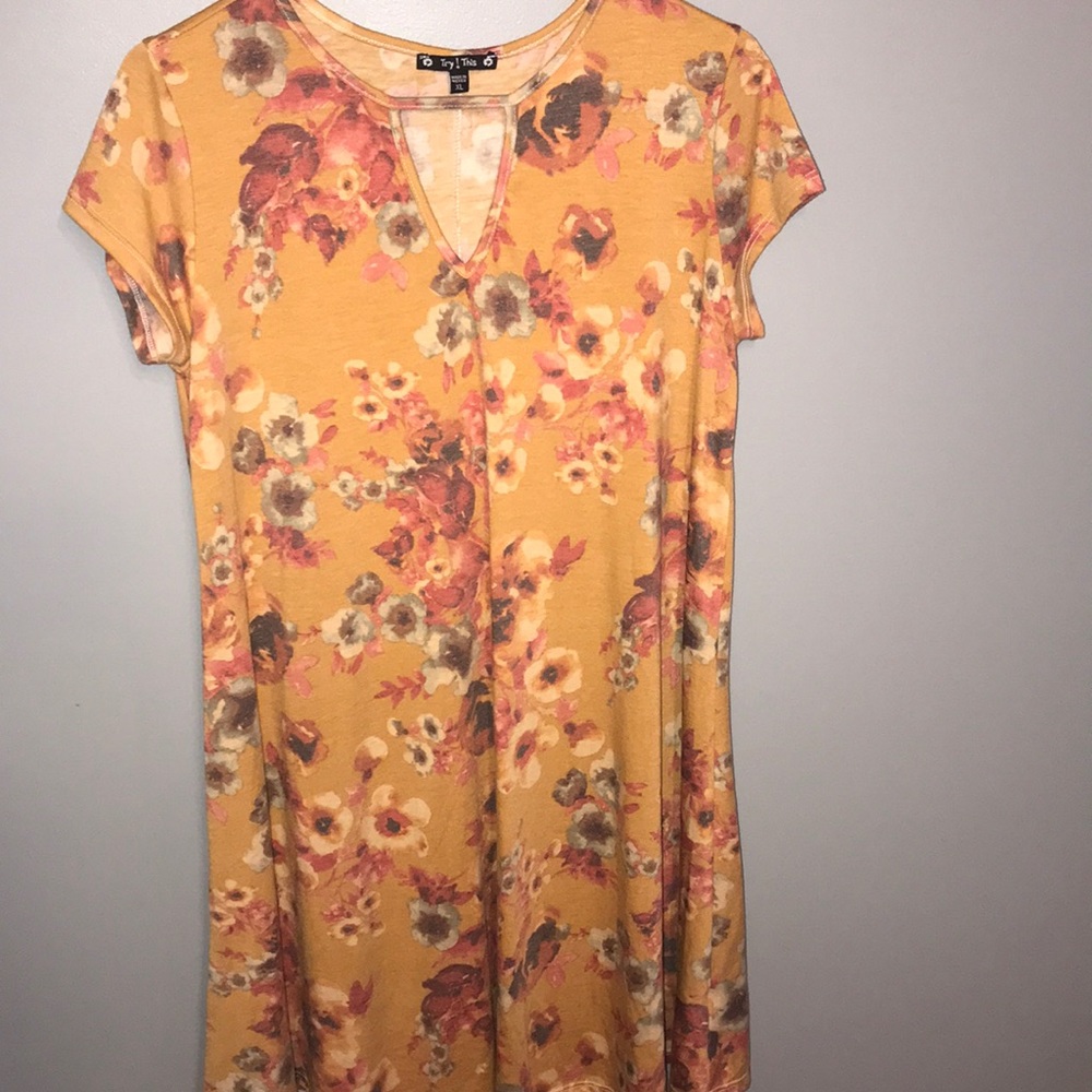 Cute floral T-shirt dress